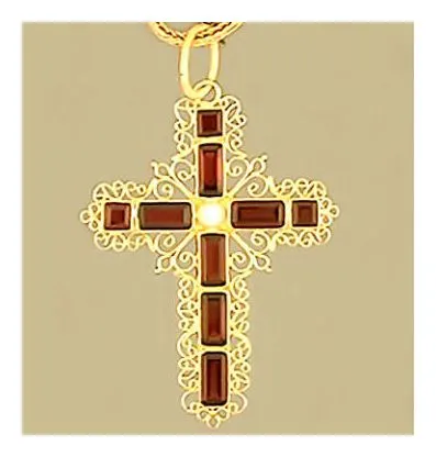 Florentine Garnet Cross Necklace