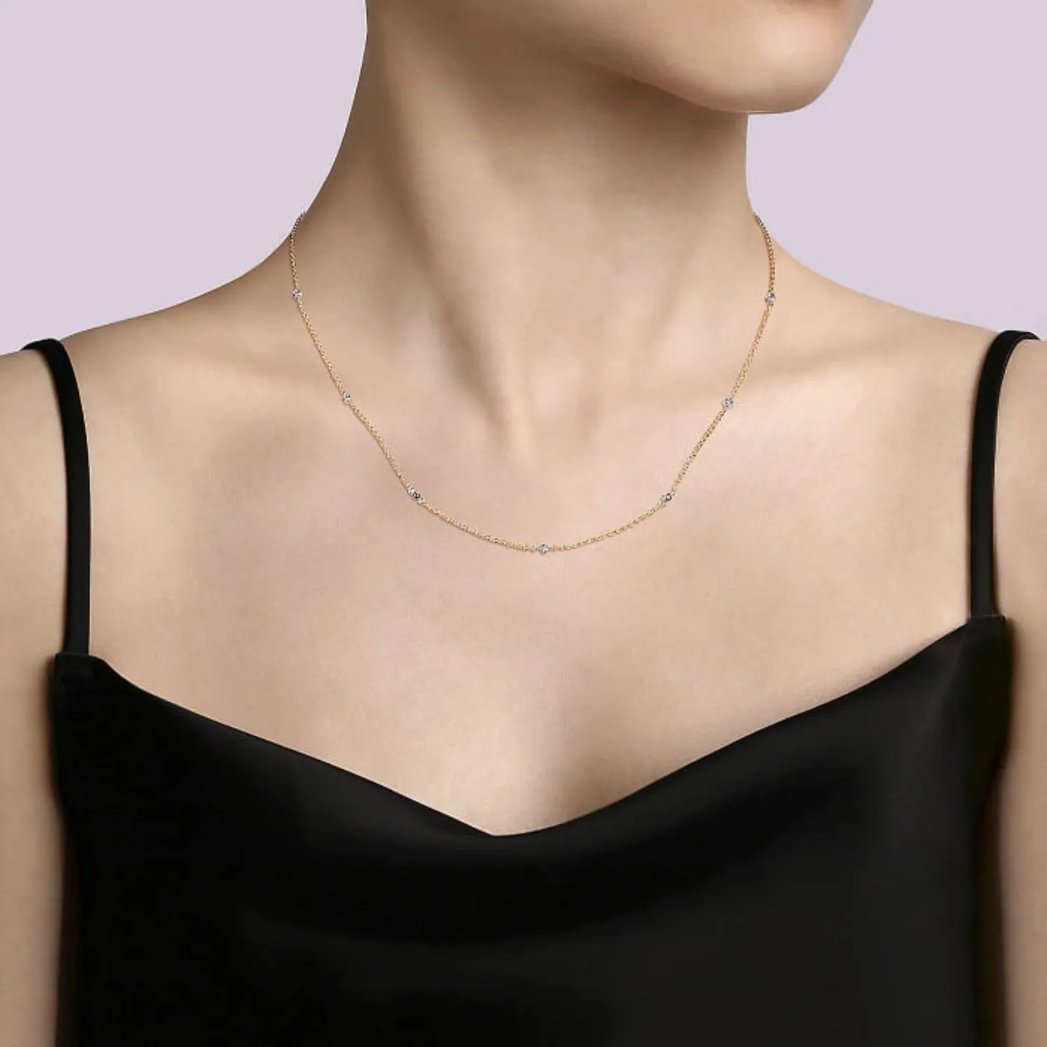 Gabriel & Co. Diamond Station Necklace