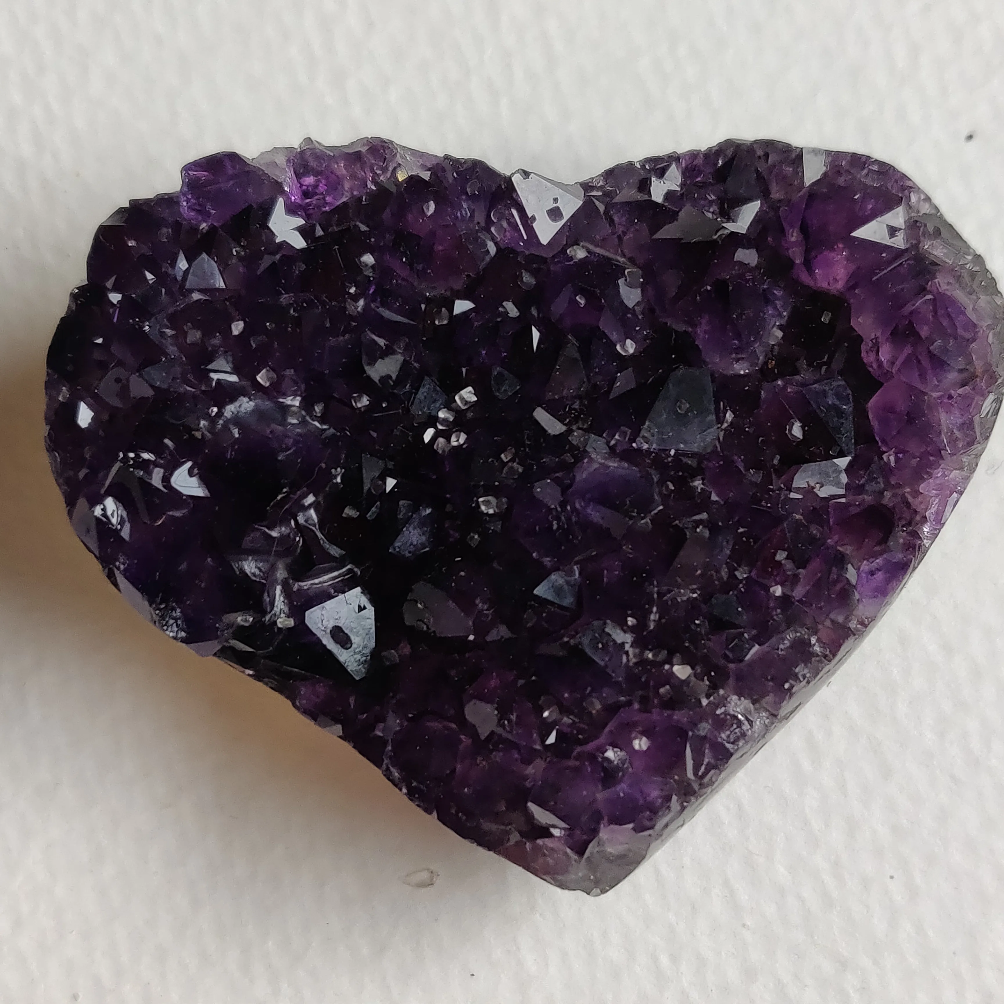 Grape Jelly Amethyst Geode Heart with Calcite (#G7)