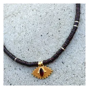 Jaipur Garnet Eye Beaded Necklace