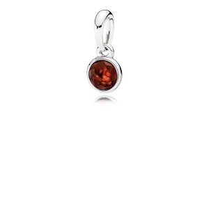 January birthstone silver pendant with garnet