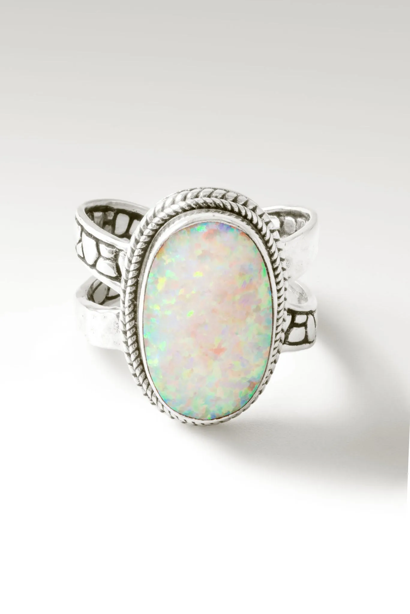 Joy in the Journey Ring™ in Peaches & Cream Simulated Opal