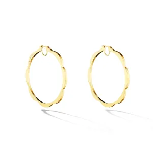 Jumbo Yellow Gold Triplet Plain Hoop Earrings