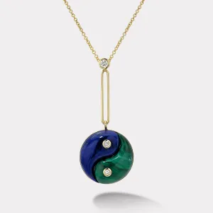 Lapis and Malachite Double Stone Yin Yang Pendant