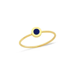 Lapis Inlay Circle Ring