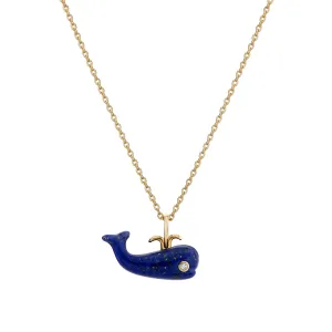 Lapis Migrating Whale Charm