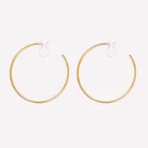 LARGE HOOP CLIP-ON EARRINGS IN GOLD