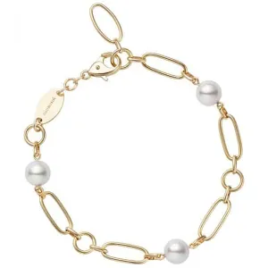 M Code Akoya Cultured Pearl Bracelet in 18K Yellow Gold