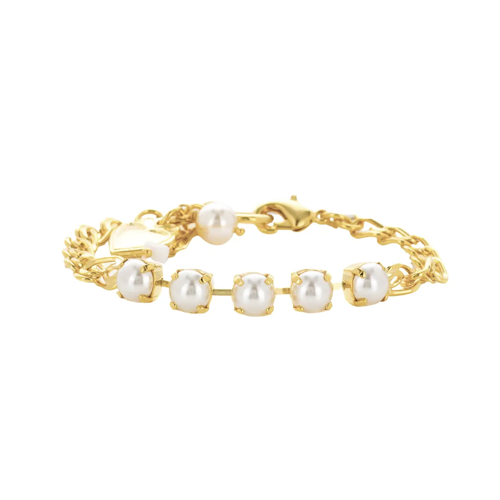 Medium Five Stone Bracelet in "Cream Pearl" *Custom*