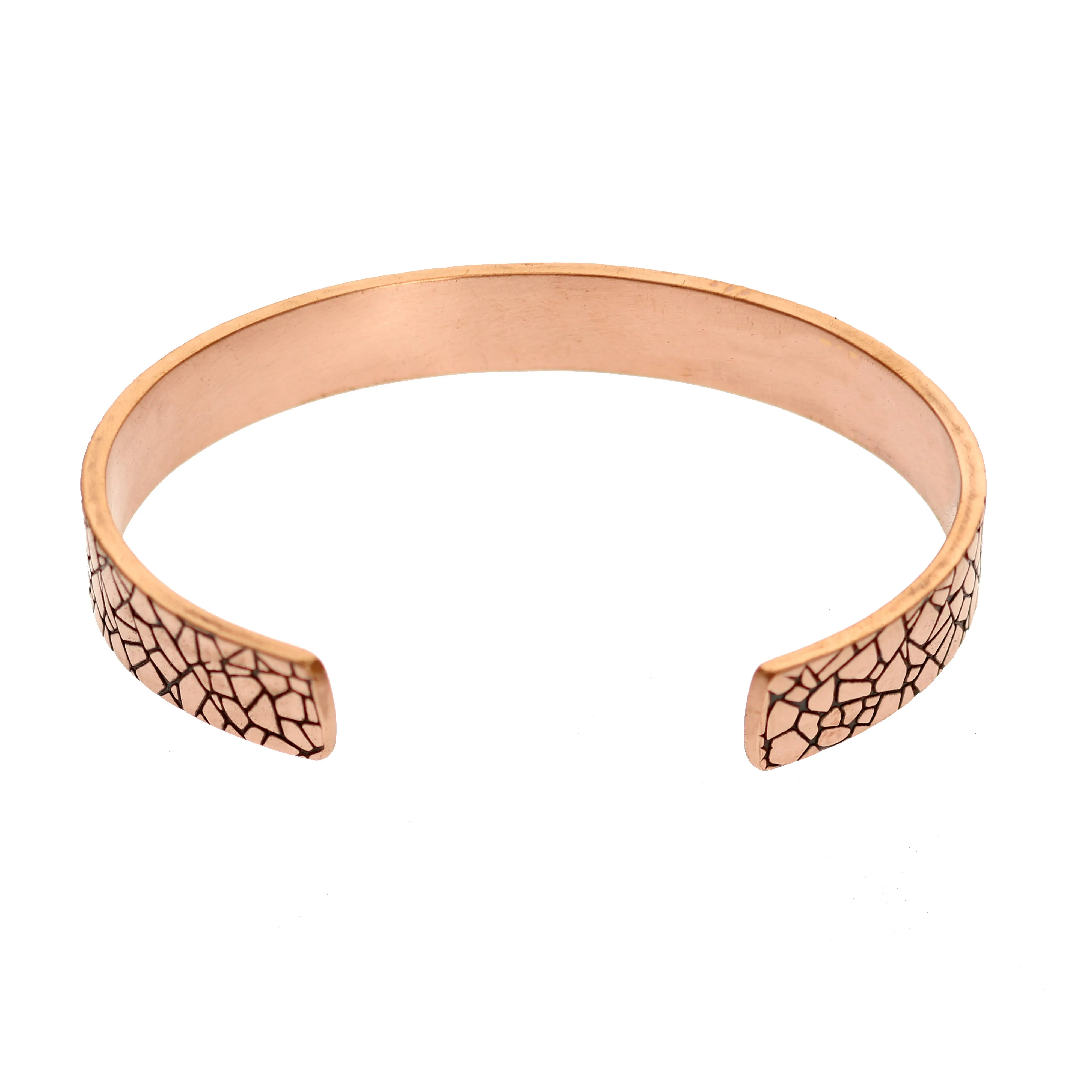 Men's Embossed Mosaic Solid Copper Cuff - 10mm Wide