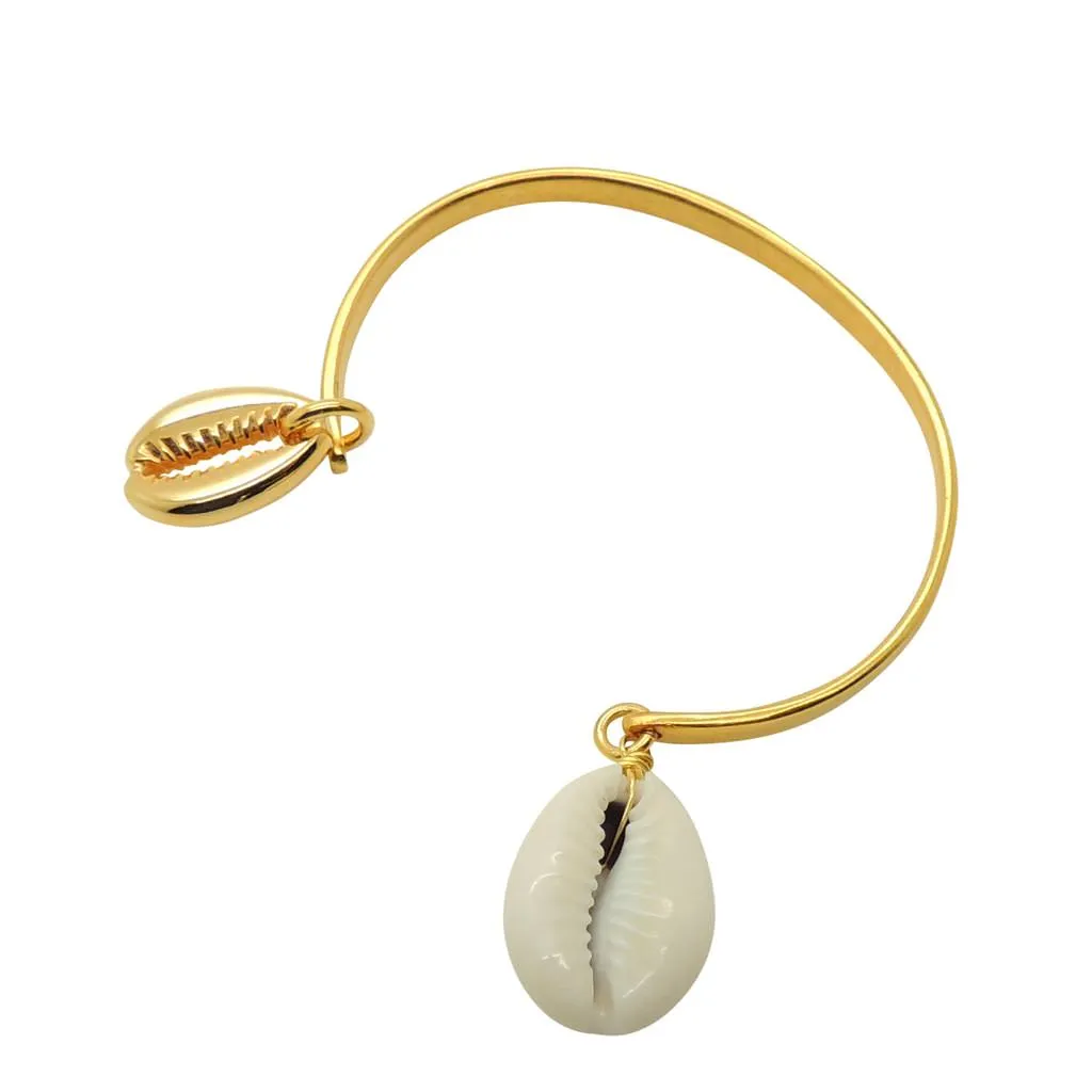 Midas Cowrie Shell Charm Duo Cuff