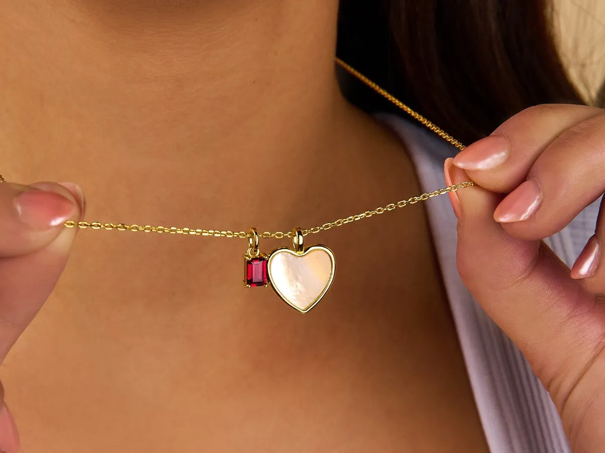 MOP Heart Necklace Charm