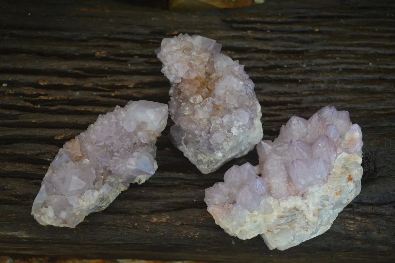 Natural Large Spirit Ametrine Quartz Specimens x 3 From Boekenhouthoek, South Africa