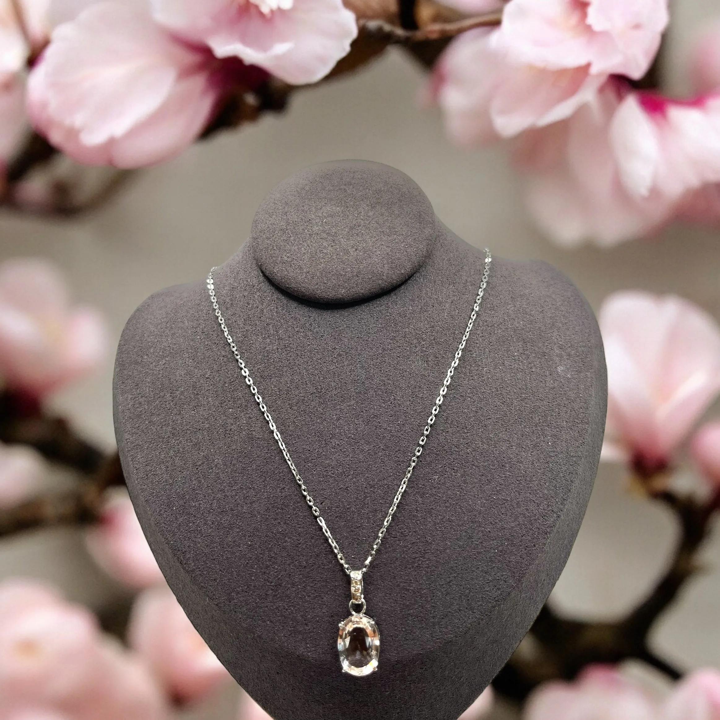 NATURAL MORGANITE NECKLACE