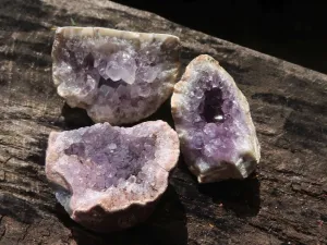 Natural Small Amethyst Geode Specimens x 35 From Zululand, South Africa