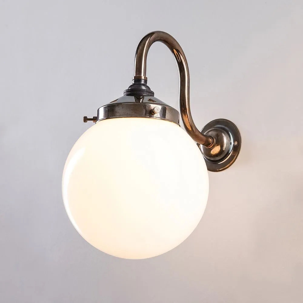 Old School Electric Opal Globe wall light