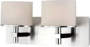 Ombra 2 Light Vanity In Chrome and White Opal Glass