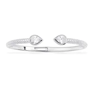 Open Pear Cuff - silver