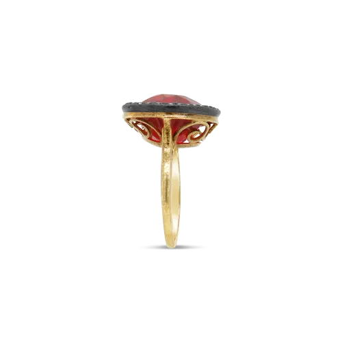 Orange Opal Estate Ring