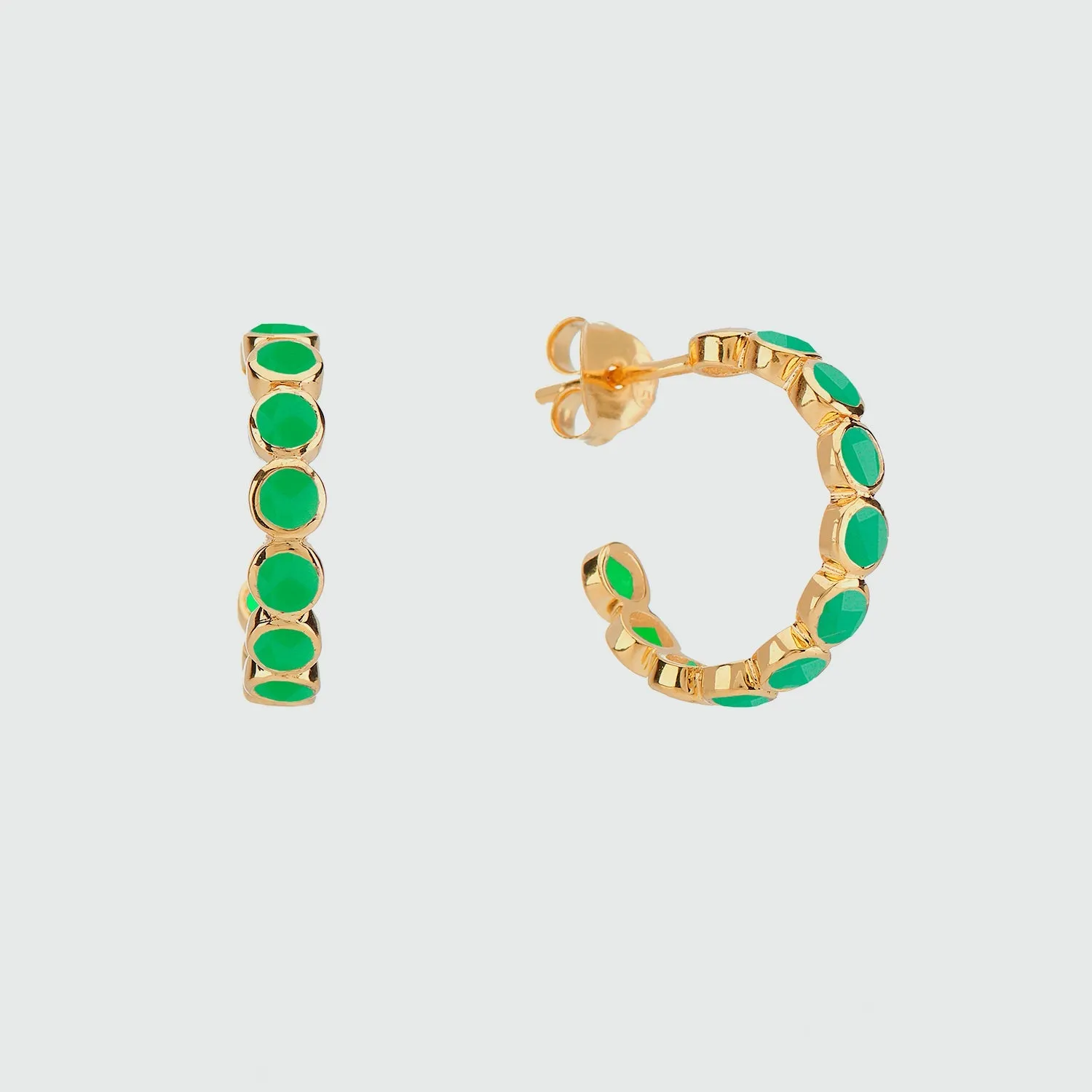 Ortigia Chrysoprase & Gold Vermeil Hoop Earrings