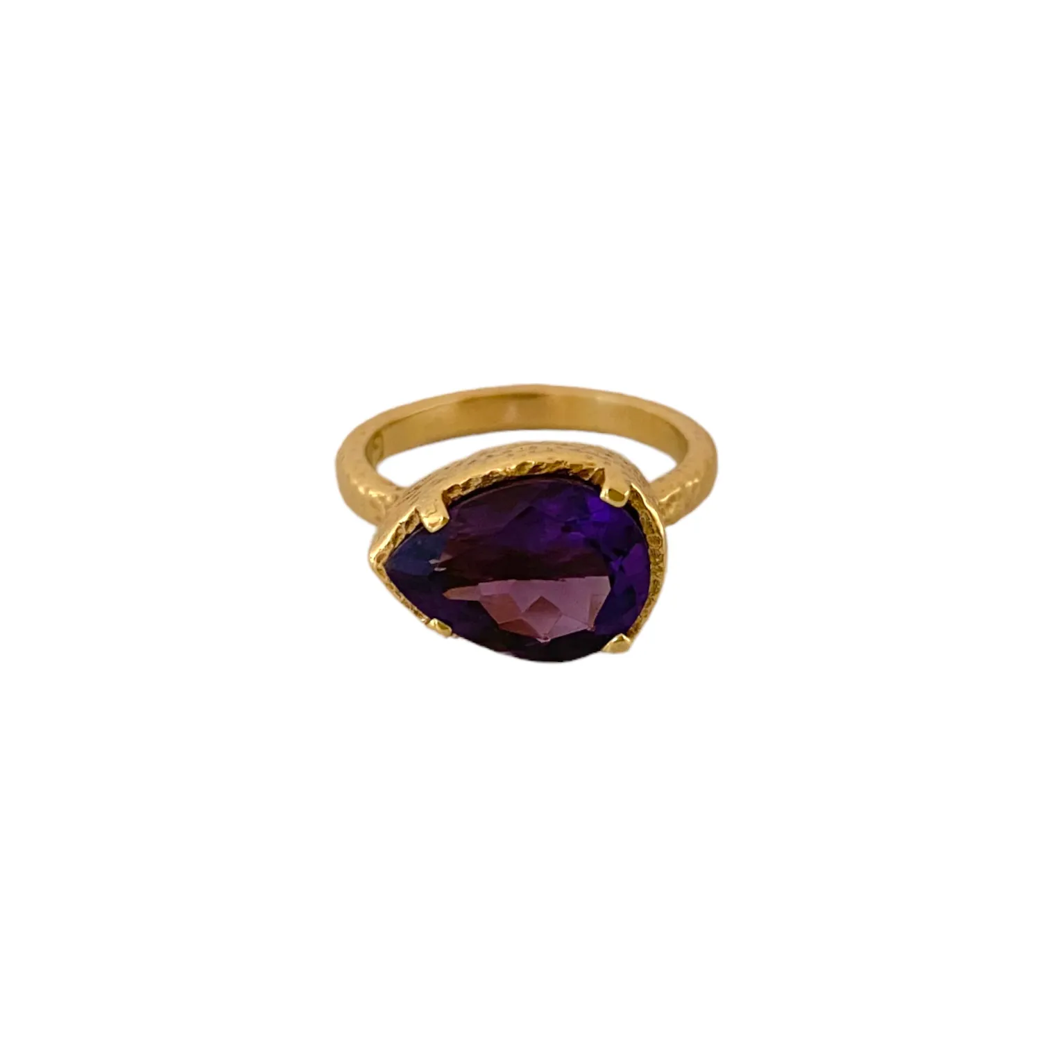 Pear Amethyst Ring