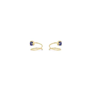 Petite Lapis Curl Earrings