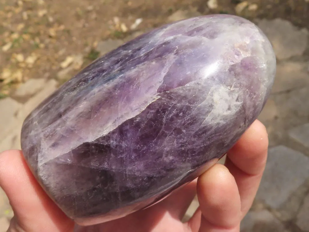 Polished Dream Amethyst Standing Free Forms x 4 From Madagascar