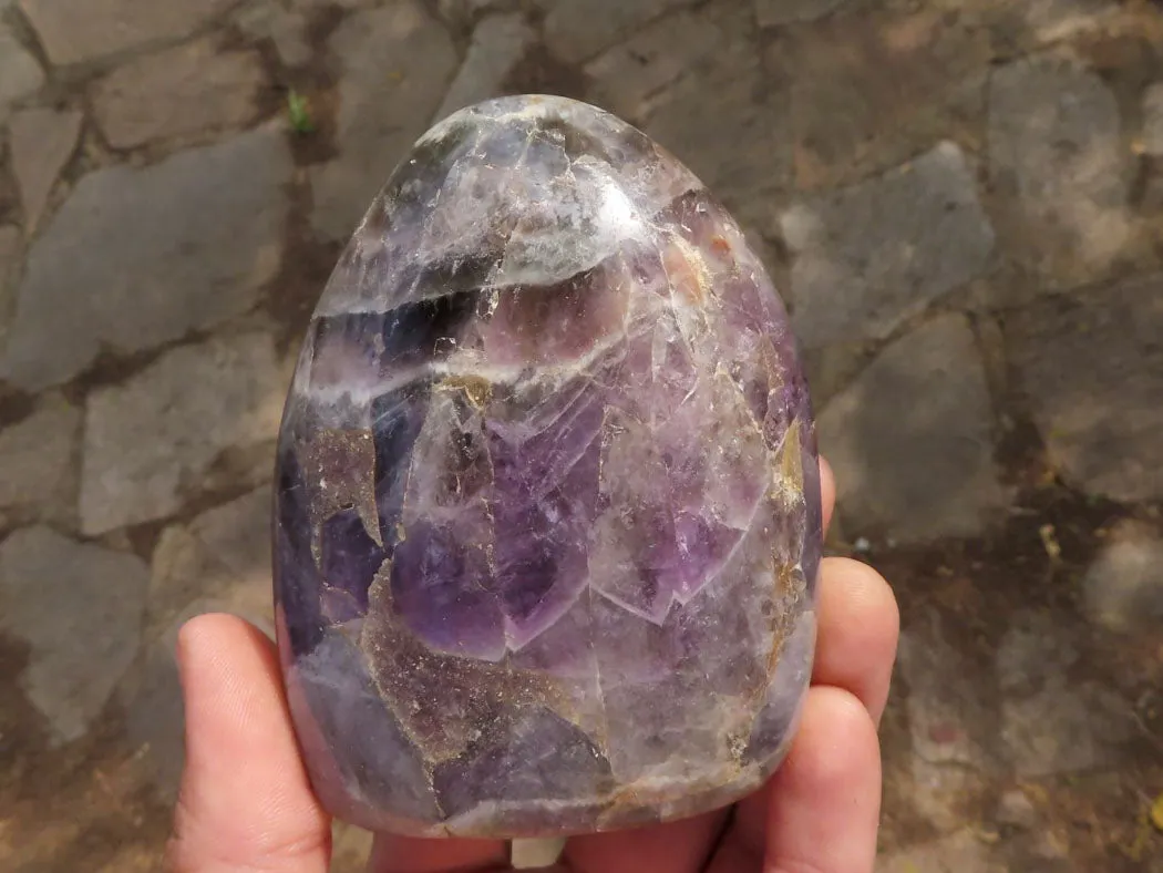 Polished Dream Amethyst Standing Free Forms x 4 From Madagascar