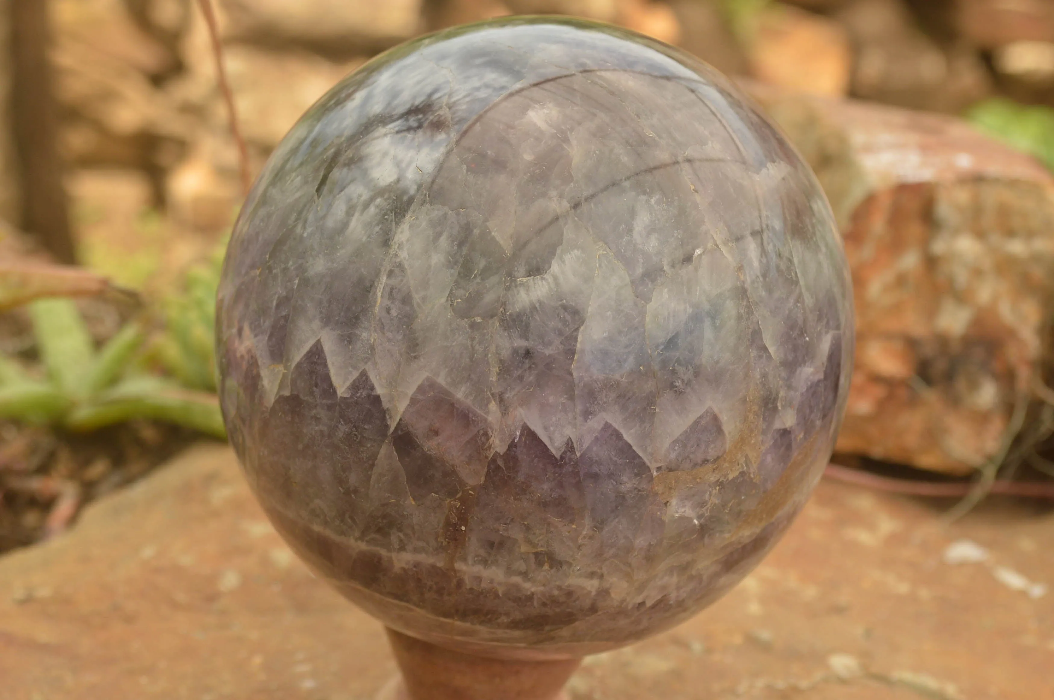 Polished Large Smokey Amethyst Sphere x 1 From Madagascar