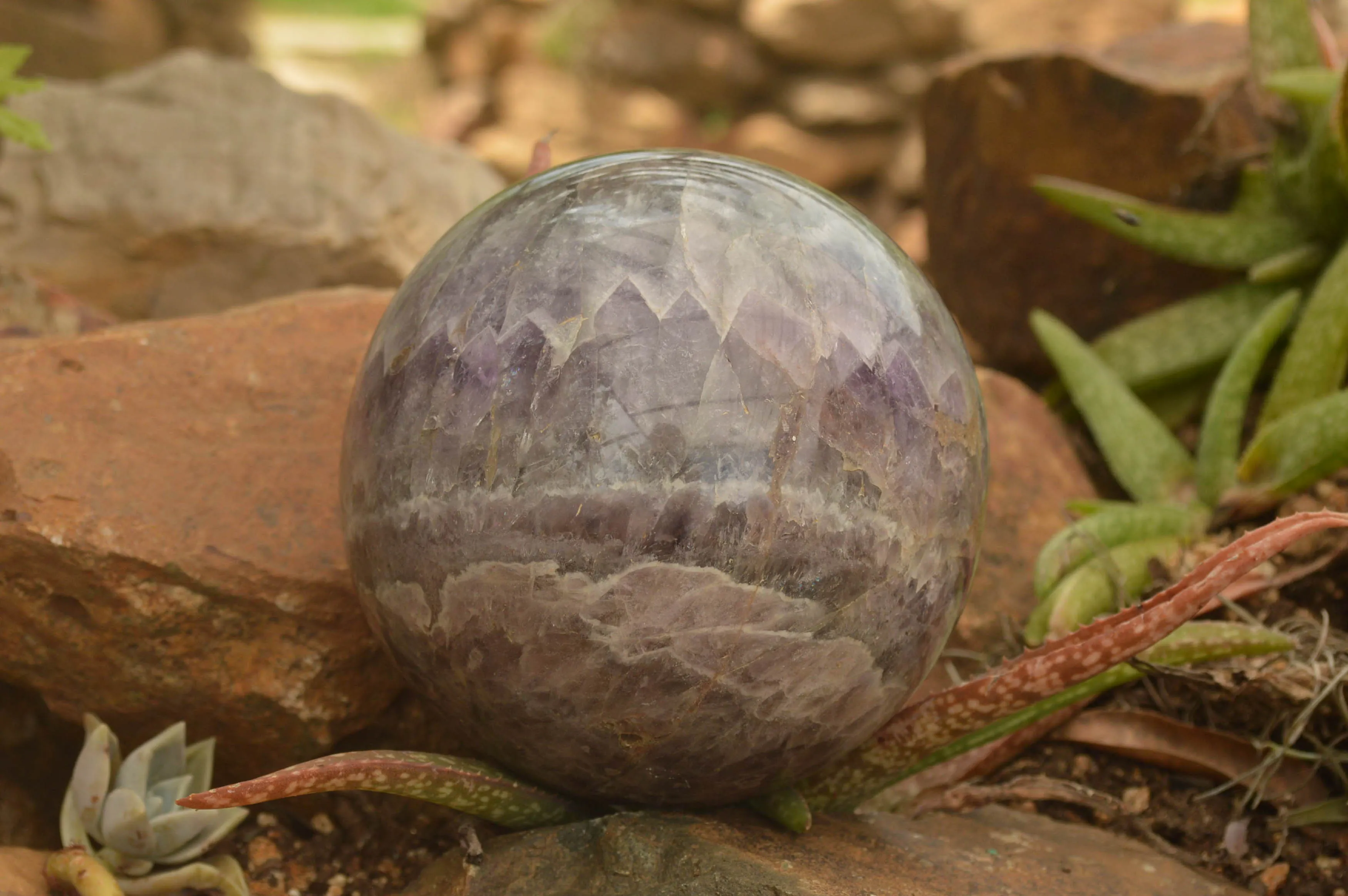 Polished Large Smokey Amethyst Sphere x 1 From Madagascar