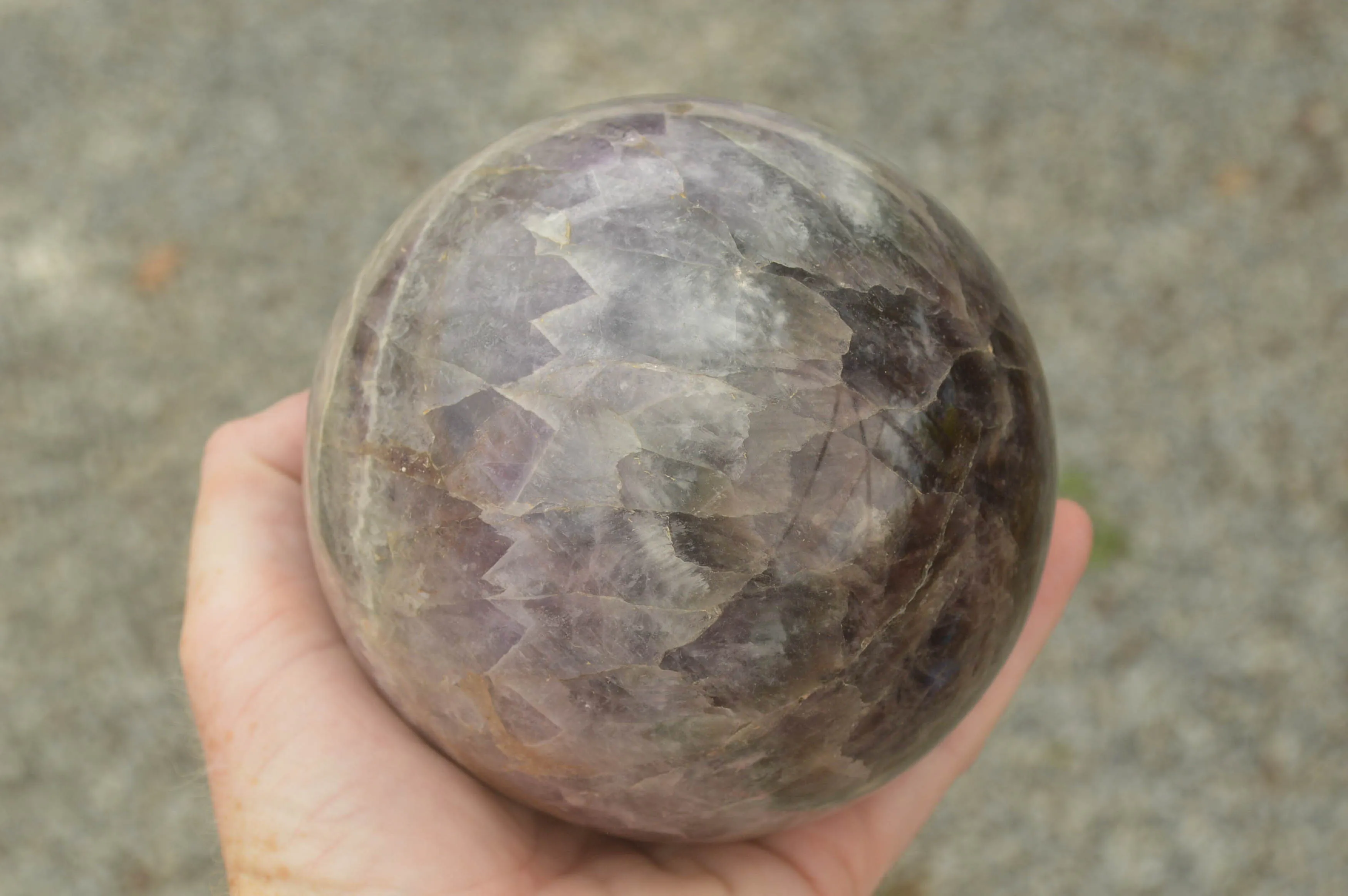 Polished Large Smokey Amethyst Sphere x 1 From Madagascar