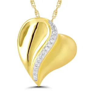 RAISED HEART DESIGN DIAMOND PENDANT, .05 CT TW