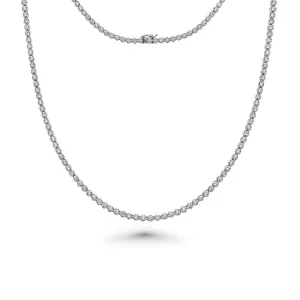 Ready to Ship Diamond Tennis Necklace (5.50 ct.) 3.10 mm Buttercup Setting in 14K Gold