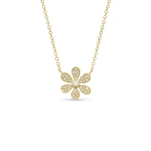 Round Diamond Daisy Necklace