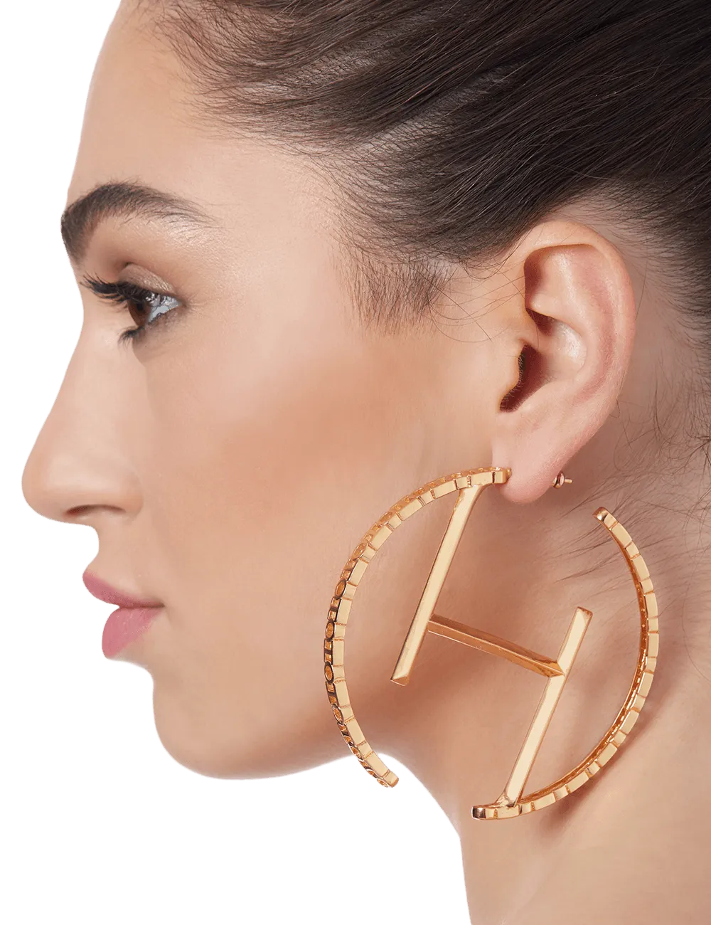 Shraddha Kapoor Wearing O.H Monogram Hoop Earrings