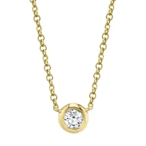 Shy Creation .20ctw Diamond Bezel Necklace