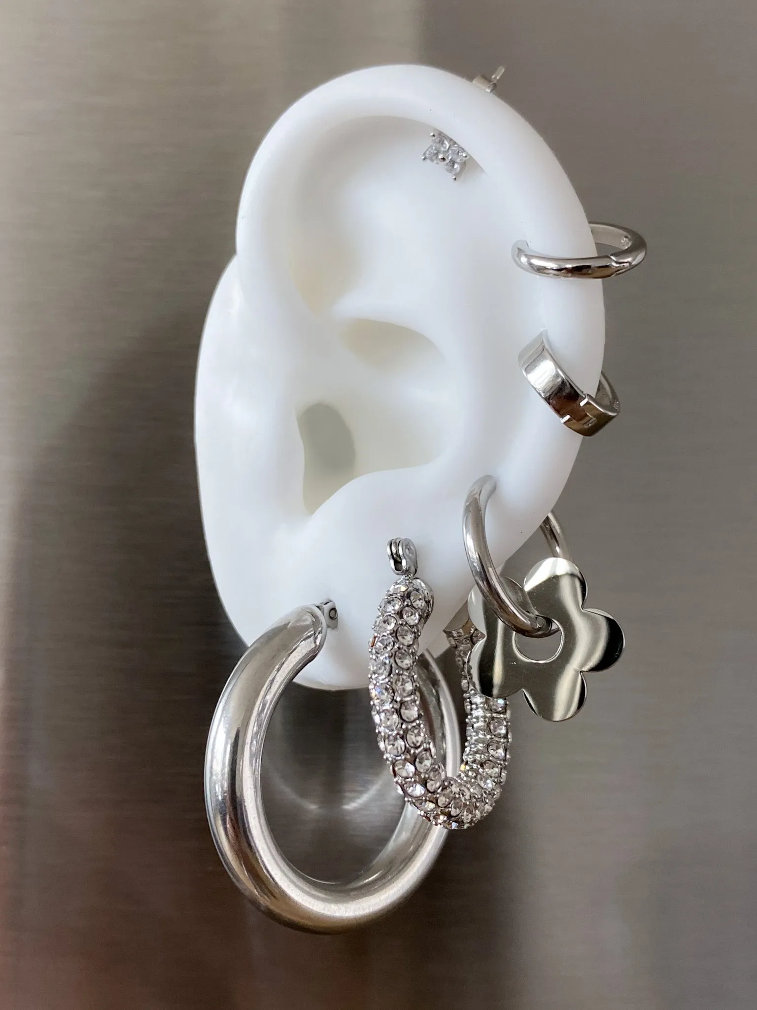 Silver Brilliance Hoop Earrings