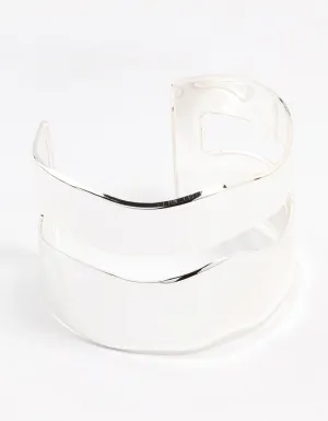 Silver Molten Double Wrist Cuff