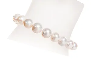 Single Strand White Freshwater Pearl Bracelet 9-10mm