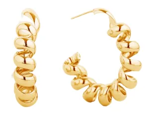 SJE310321 14K Dipped Twisted Hoop Earrings