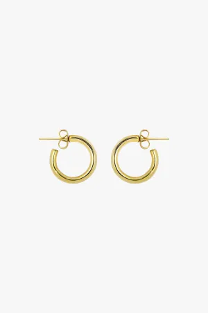 Small hoop earring gold plated (15mm)