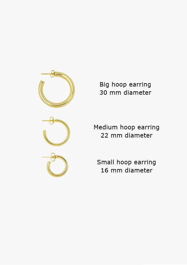 Small hoop earring gold plated (15mm)