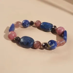 Sodalite, Dumortierite, and Rhodonite Mixed Gemstones