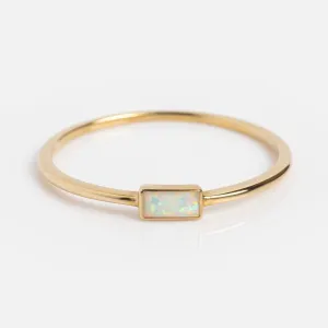 Solid Gold Delicate Opal Ring