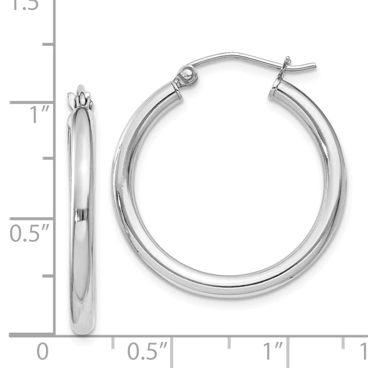 Sterling Silver 2.5MM Round Hoop Earrings