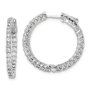 Sterling Silver 52 Stones Round Hoop Earrings