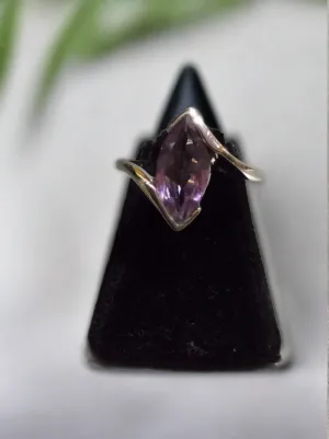 Sterling Silver Marquise Cut Amethyst Ring Size 8