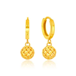 TAKA Jewellery 916 Gold Earrings Hoop with Ball