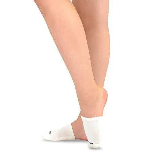 TeeHee Socks Women's Casual Bamboo Toe Topper White 5-Pack (12033)