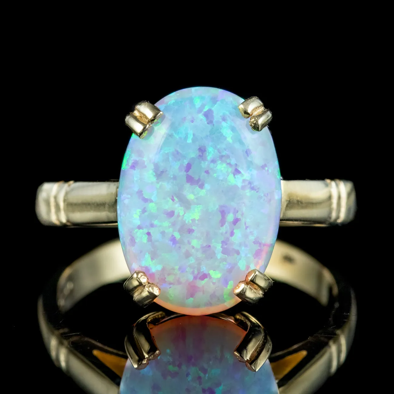 Victorian Style Opal Solitaire Ring 6ct Opal